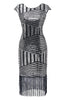 Load image into Gallery viewer, Silver Round Neck 1920s Flapper Dress