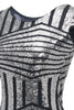 Load image into Gallery viewer, Silver Round Neck 1920s Flapper Dress