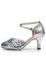 Load image into Gallery viewer, Gold Sequin T Straps 1920s Heels