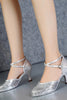 Load image into Gallery viewer, Gold Sequin T Straps 1920s Heels