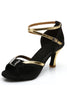 Load image into Gallery viewer, Black and Gold T-Straps 1920s Sandal