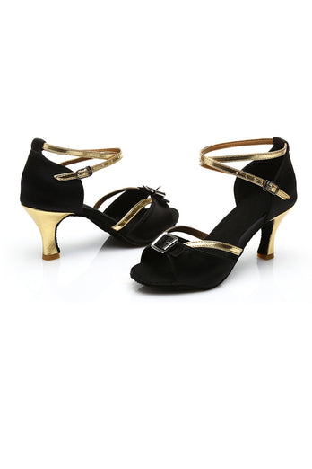 Black and Gold T-Straps 1920s Sandal