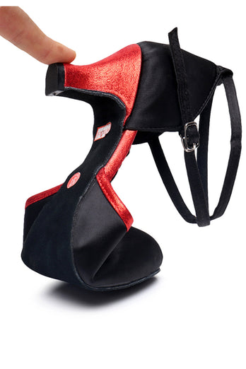 Black and Red Pointed 1920s Shoes