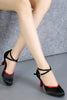 Load image into Gallery viewer, Black and Red Pointed 1920s Shoes