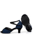 Load image into Gallery viewer, Blue Plaid Pointed Sandal 1920s Heel