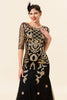 Load image into Gallery viewer, Black Golden Sequins 1920s Dress