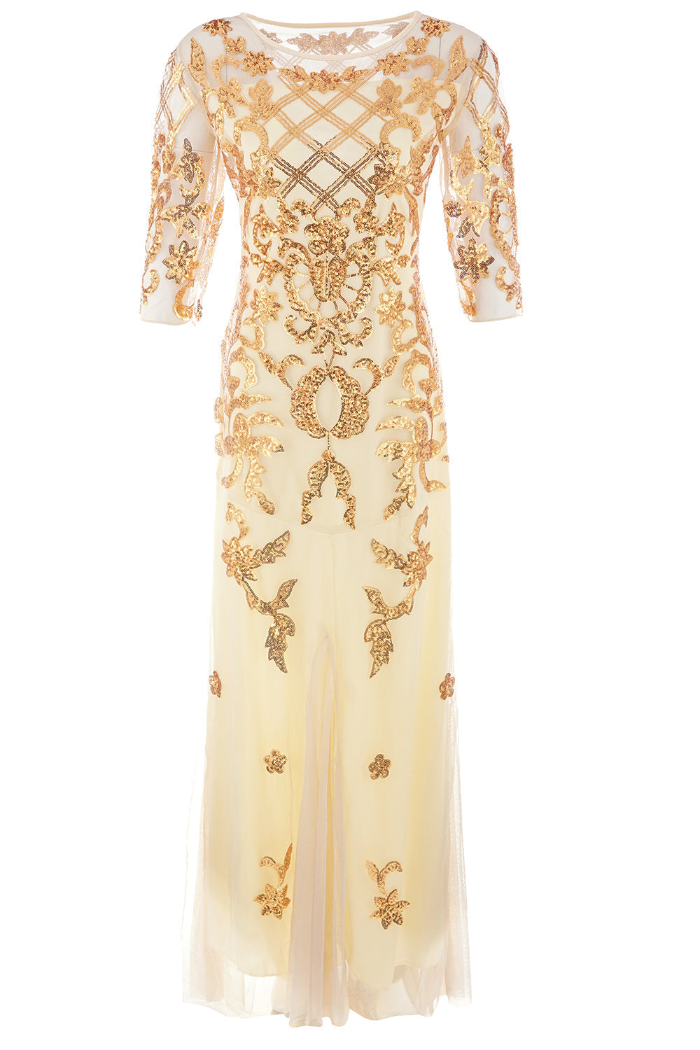 Apricot Sequins 1920s Dress