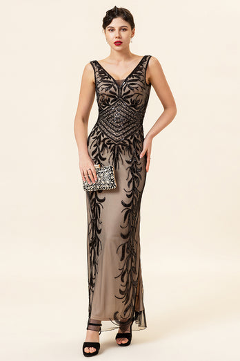 Champagne Sequins Gatsby 1920s Prom Dress