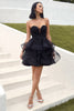 Load image into Gallery viewer, Cute Strapless Tulle Black Graduation Dress