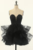 Load image into Gallery viewer, Strapless Tulle Little Black Dress