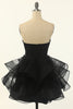 Load image into Gallery viewer, Strapless Tulle Little Black Dress