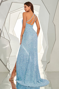 One Shoulder Sequined Mermaid Long Formal Dress