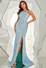 Load image into Gallery viewer, One Shoulder Sequined Mermaid Formal Dress