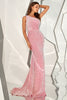 Load image into Gallery viewer, One Shoulder Sequined Mermaid Formal Dress