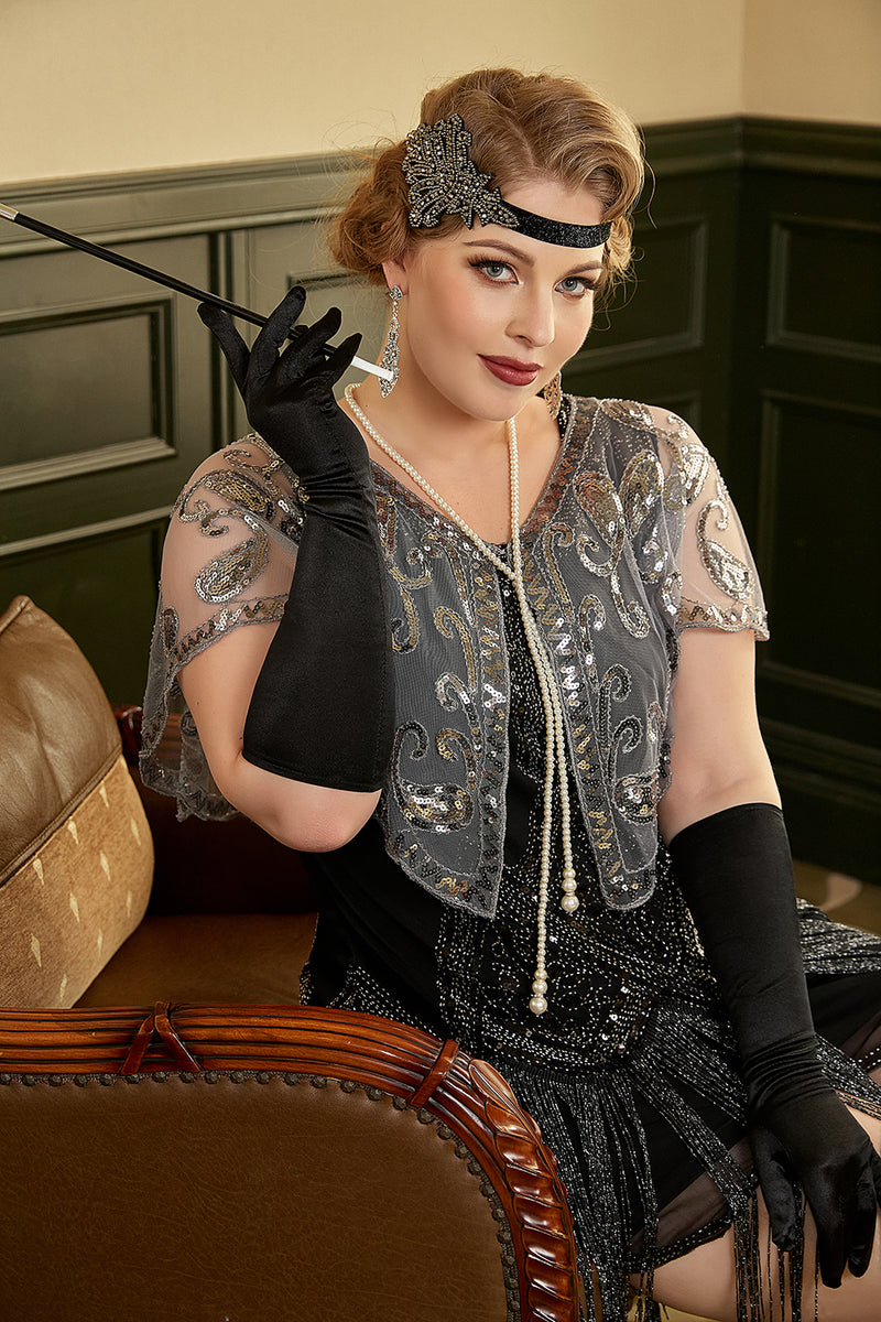 Load image into Gallery viewer, Seven Pieces Necklace Gloves 1920s Party Accessories Set