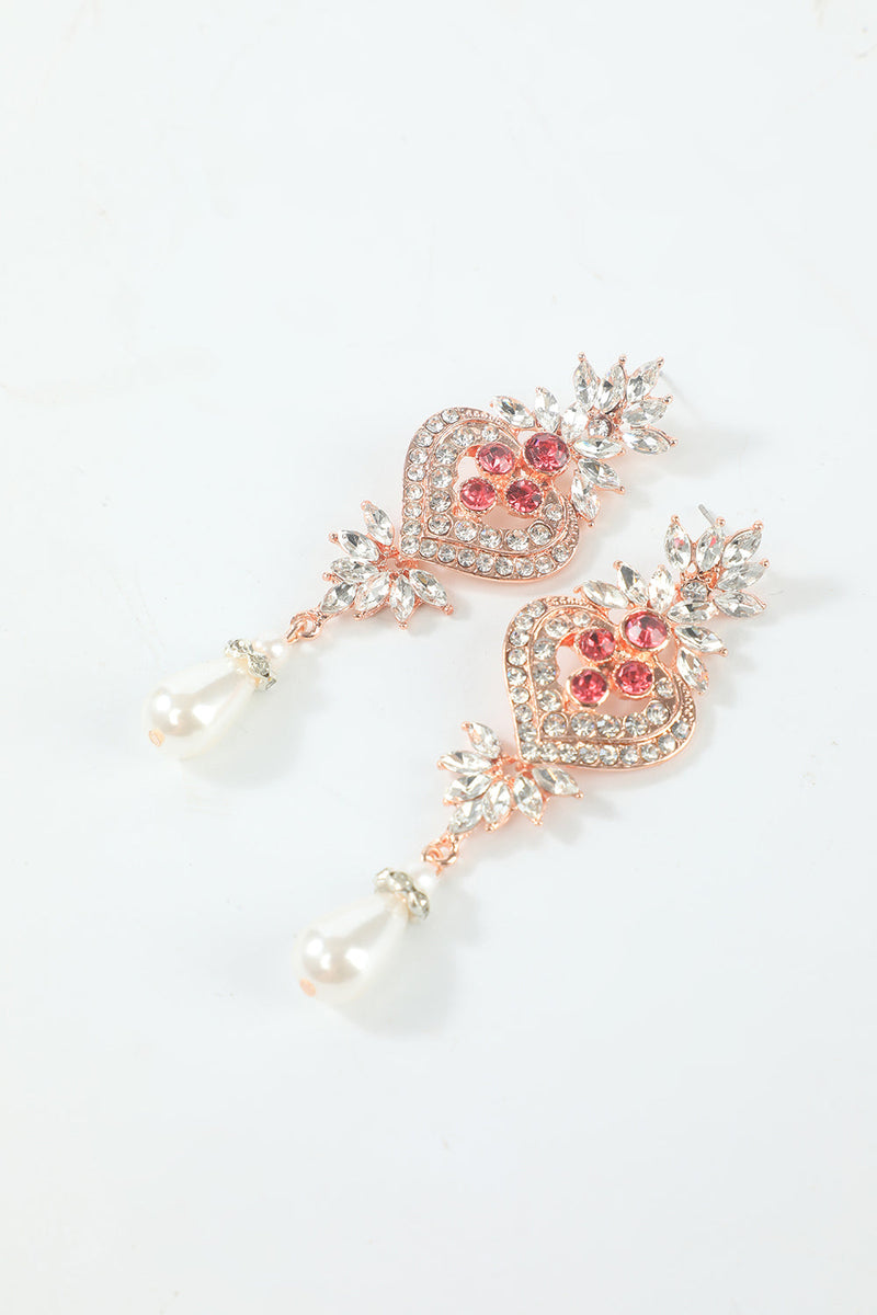 Load image into Gallery viewer, Champagne Drop Earrings Necklace 1920s Party Accessories Set