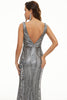 Load image into Gallery viewer, Sequin V-neck Sheath Long Formal Dress