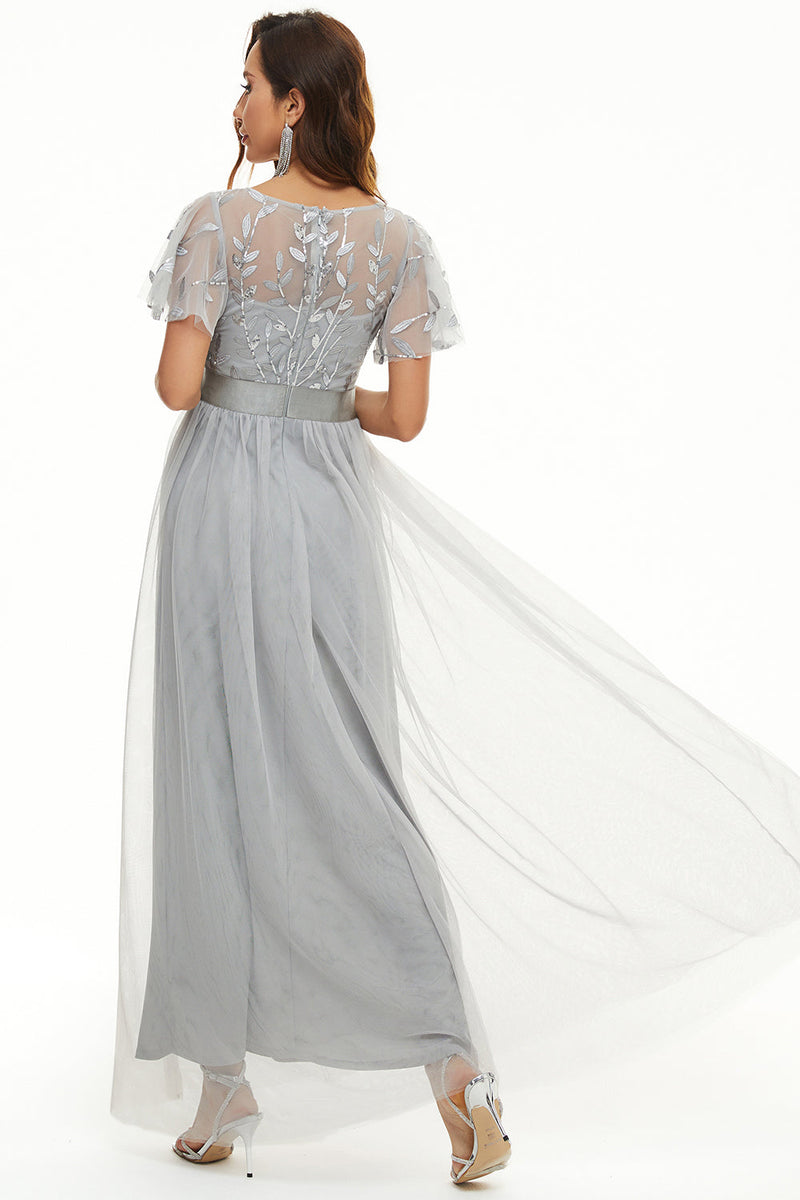 Load image into Gallery viewer, Sequins Tulle Mother of Bride Dress