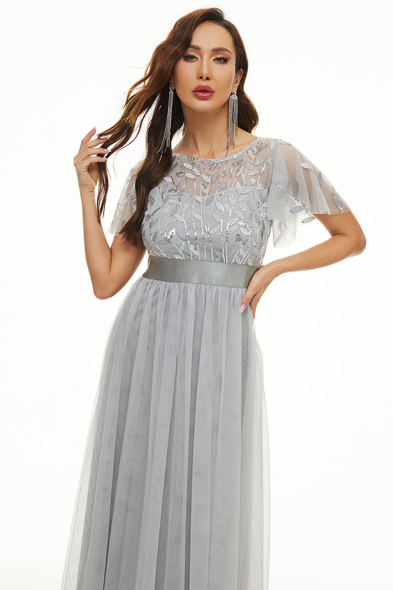 Load image into Gallery viewer, Sequins Tulle Mother of Bride Dress