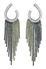 Load image into Gallery viewer, Rhinestones Green Tassel Earrings