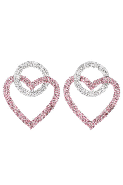 Sparkly Rhinestones Heart Earrings