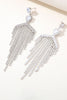 Load image into Gallery viewer, Silver Zircon Tassel Rhinestones Earrings