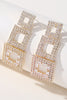 Load image into Gallery viewer, Rhinestones Geometric Patchwork Square Earrings