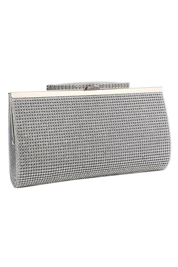 Silver Rhinestone Evening Clutch Bag