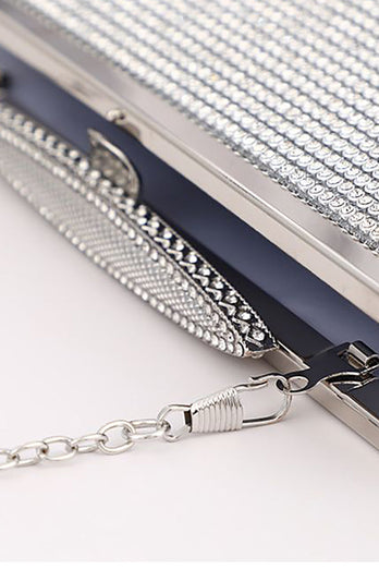 Silver Rhinestone Evening Clutch Bag