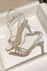 Load image into Gallery viewer, Rhinestone Open Toe Pump Heel Sandal