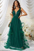 Load image into Gallery viewer, A-Line Sleeveless Dark Green Long Formal Dress