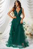 Load image into Gallery viewer, A-Line Sleeveless Dark Green Long Formal Dress