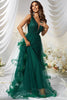 Load image into Gallery viewer, A-Line Sleeveless Dark Green Long Formal Dress