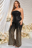 Load image into Gallery viewer, Plus Size Sparkly Black Formal Jumpsuit