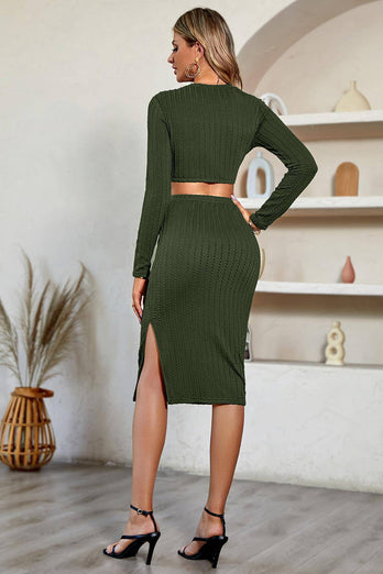 Apricot Cutout Bodycon Party Dress With Slit