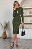 Load image into Gallery viewer, Apricot Cutout Bodycon Party Dress With Slit