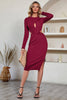 Load image into Gallery viewer, Apricot Cutout Bodycon Party Dress With Slit