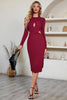 Load image into Gallery viewer, Apricot Cutout Bodycon Party Dress With Slit