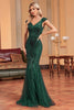 Load image into Gallery viewer, Dark Green Mermaid Sequins Formal Dress