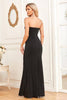 Load image into Gallery viewer, Removable Sleeves Black Sheath Sparkly Formal Dress