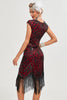 Load image into Gallery viewer, Sparkly Black Beaded Fringed 1920s Gatsby Dress