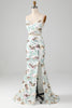 Load image into Gallery viewer, White Two-Piece Sparkly Mermaid Formal Dress with Slit