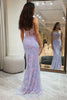 Load image into Gallery viewer, Sparkly Lilac Mermaid Long Corset Formal Dress With Appliques