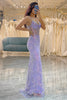 Load image into Gallery viewer, Glitter Lilac Long Corset Appliqued Formal Dress