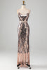 Load image into Gallery viewer, Sparkly Two-piece Sheath Formal Dress with Fringes