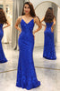 Load image into Gallery viewer, Royal Blue Mermaid Long Formal Dress With Appliques