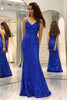 Load image into Gallery viewer, Royal Blue Mermaid Long Formal Dress With Appliques