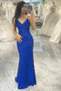 Load image into Gallery viewer, Royal Blue Mermaid Long Appliqued Formal Dress