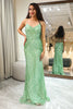 Load image into Gallery viewer, Glitter Green Mermaid Long Sequined Formal Dress