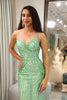 Load image into Gallery viewer, Glitter Green Mermaid Long Sequined Formal Dress